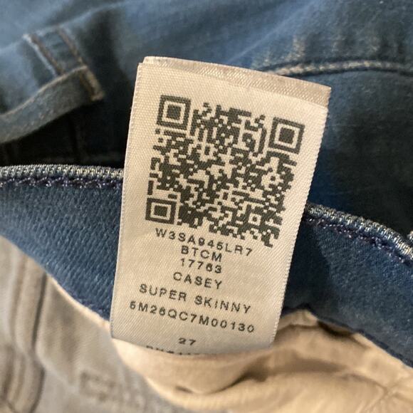 True Religion Casey Super Skinny Low Rise Denim Blue Jeans EUC Sz 27 Cotton - Picture 5 of 12